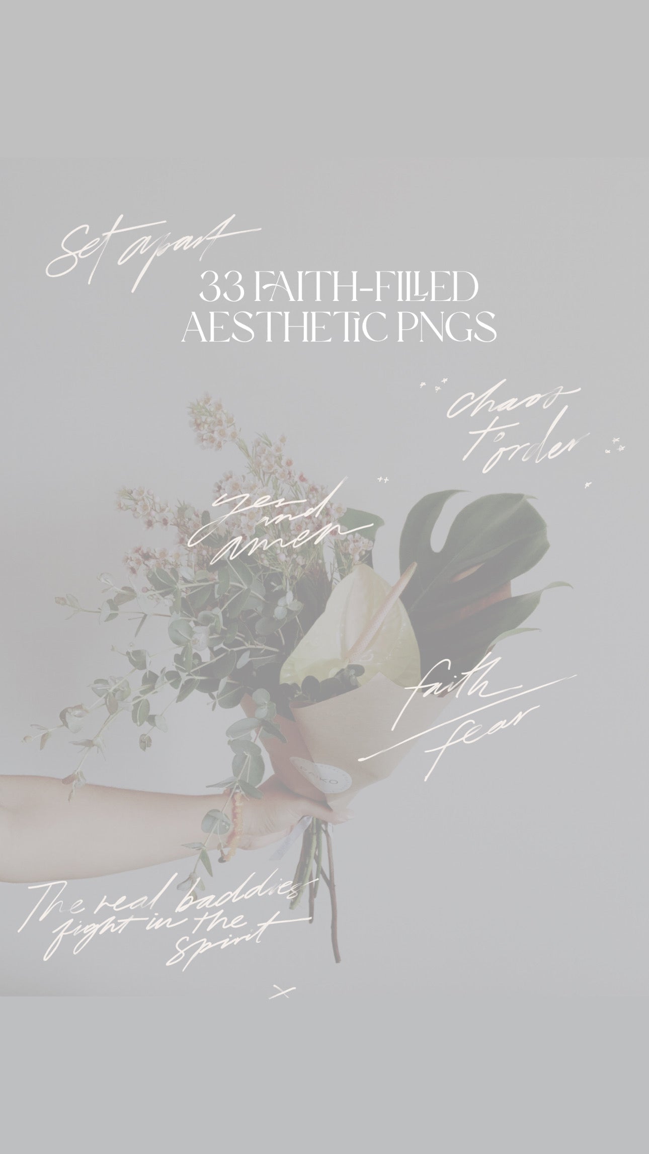 ✿ 33 Faith-Filled Aesthetic PNG Bundle | Instant download